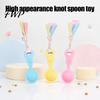 Bite Resistant Dog Toy Molar Chewing with Rope, TPR Spoon Head Durable Woven Puppy Teething Relief Tools Knot Training Toy, Macaron Colors Teeth