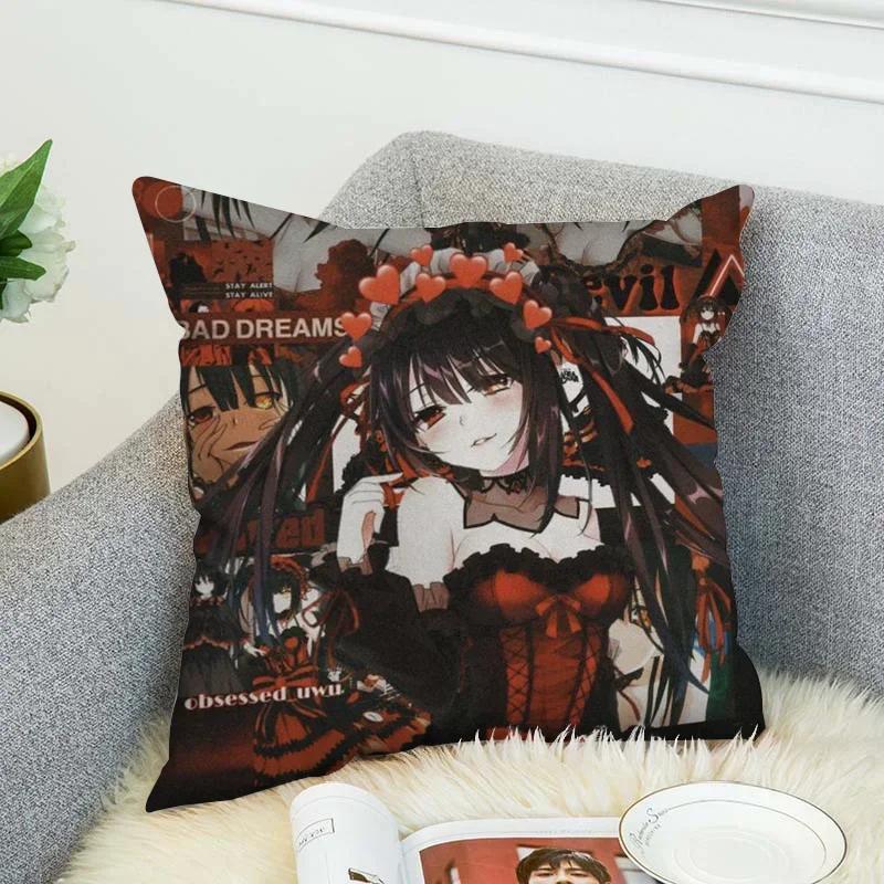 T-Tokisaki Kurumi Decorative Cushions for Sofa Cushion Cover 45*45 Pilow Cases Pillowcase 40x40 Car Decoration Pillowcases