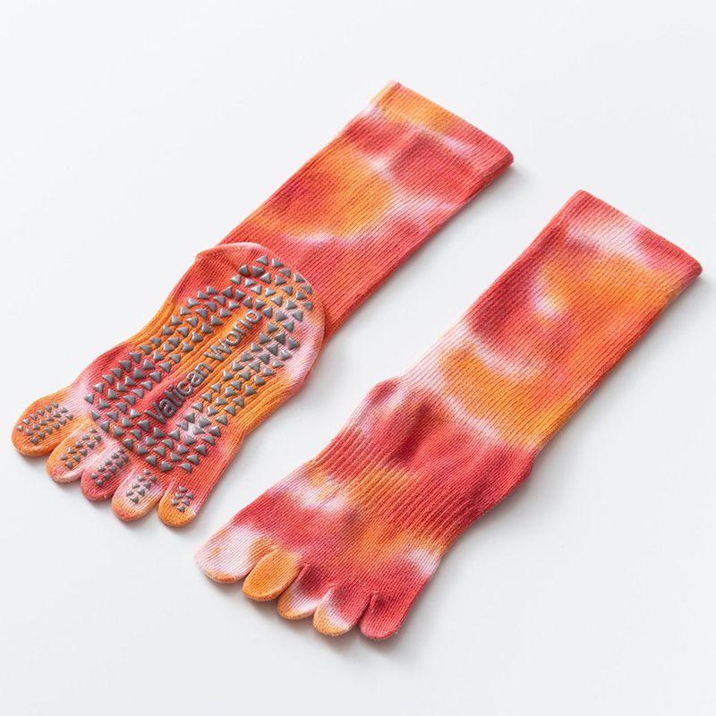 

Yoga Socks Non Slip Professional Female Toe Socks Indoor Fitness Non-Slip Socks Room Socks Adult Pilates Socks Orange