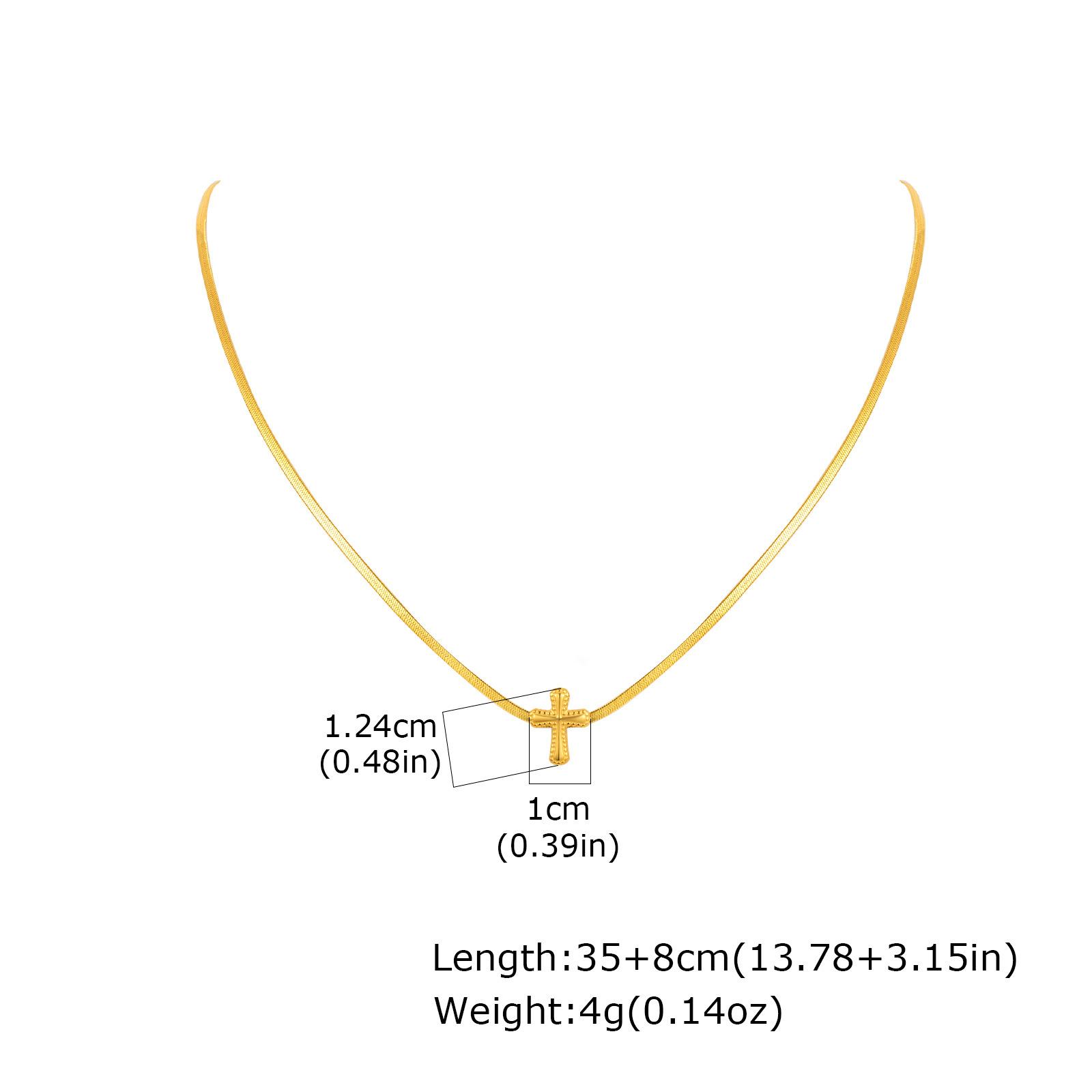

Women S Premium Temperament Jewelry, Stainless Steel Cross Collarbone Chain Necklace Nc-2299 золотий