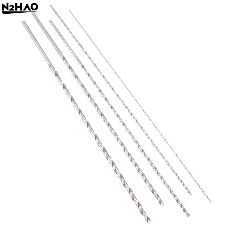 Silver 2mm/3mm/4mm/5mm/6mm Extra Long HSS Drilling Straight Shank Drill Bits Parts Cutter Drilling Kit For Wood SteelMetal Alloy