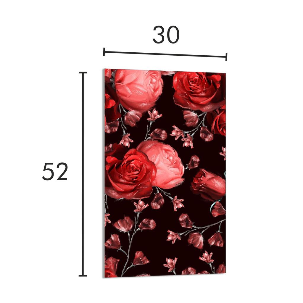 GLAS-SCHNEIDEBRETT 30x52 Rosen
