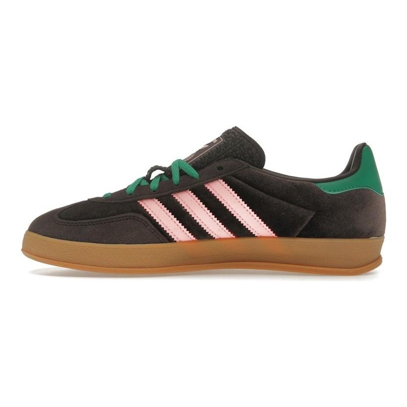 adidas Gazelle Indoor Dark Brown Pink Green Velvet Women Sneakers Glow-Pink Court-Green JI2714