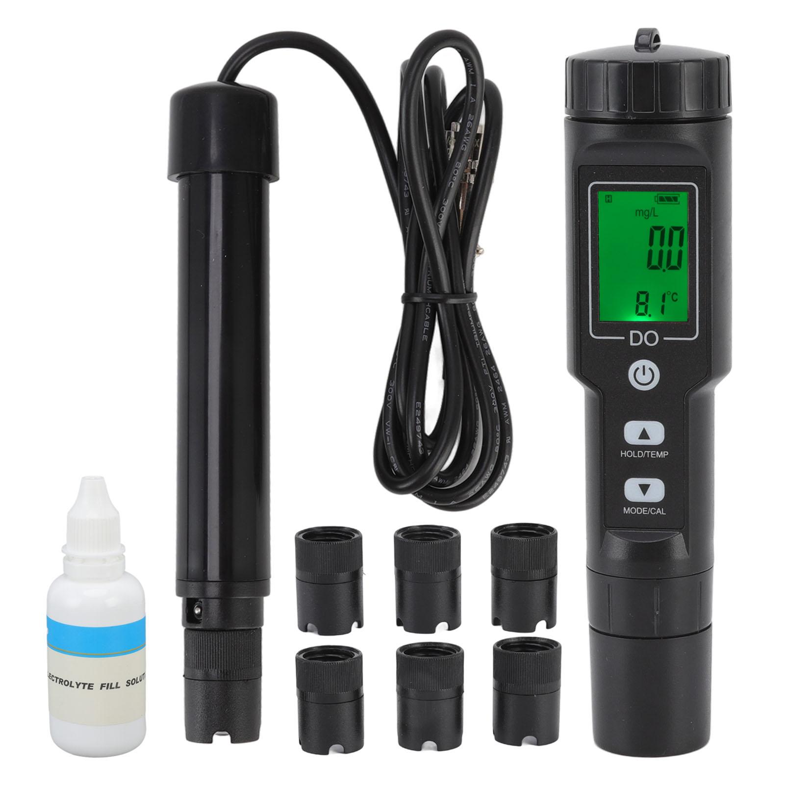 Contor de oxigen dizolvat Sondă detașabilă Afișaj cu ecran digital Senzor de oxigen dizolvat pentru acvariu with Backlit