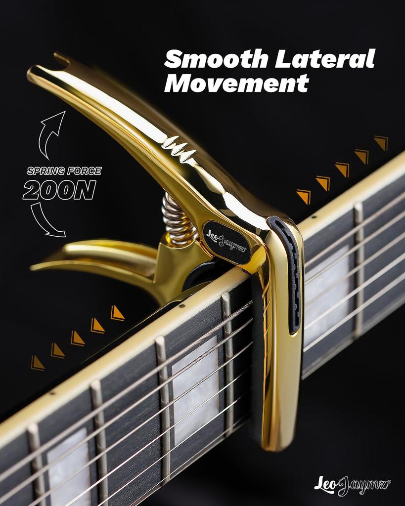 Leo Jaymz Guitar Capo for Zinc Alloy Metal Guitar Guitar Clamp for Bass Classical and Banjo Heavy-Duty Acoustic/Electric Guitars, Clip, Guitar,