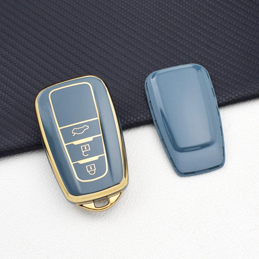 3 Buttons Tpu Anti-Scratch Car Key Case Cover For Toyota Camry Chr Corolla Rav4 Avalon Prado Prius - Key Chain Key Rings