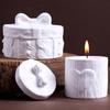 3D Heart Bow Shape Candle Jar Silicone Mold DIY with Lid Flowerpot Plaster Resin Storage Box Craft Molds Home Christmas Decor