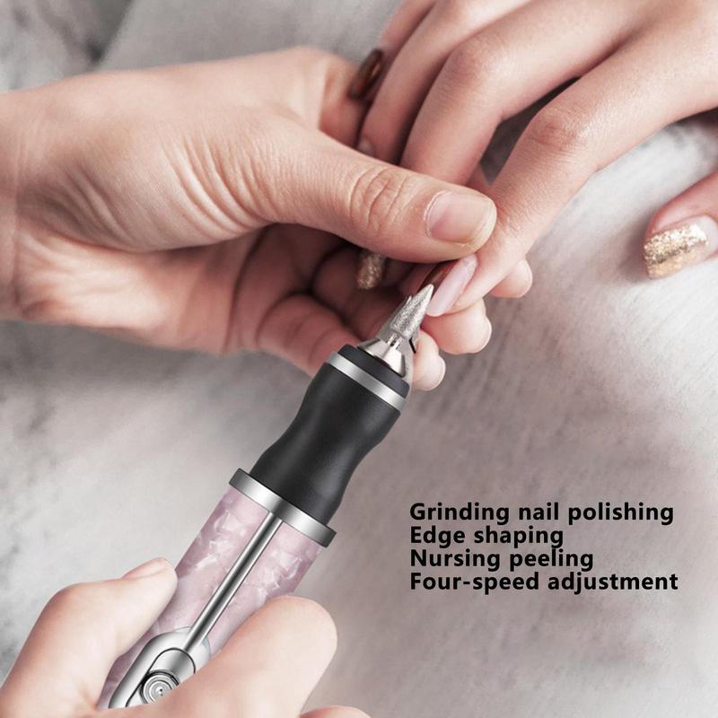 Electric Nail Sander File Nail Drill Cordless 4 Speeds Professional Nail Removing Acrylic Nail Tools for Edge Shaping Polishing