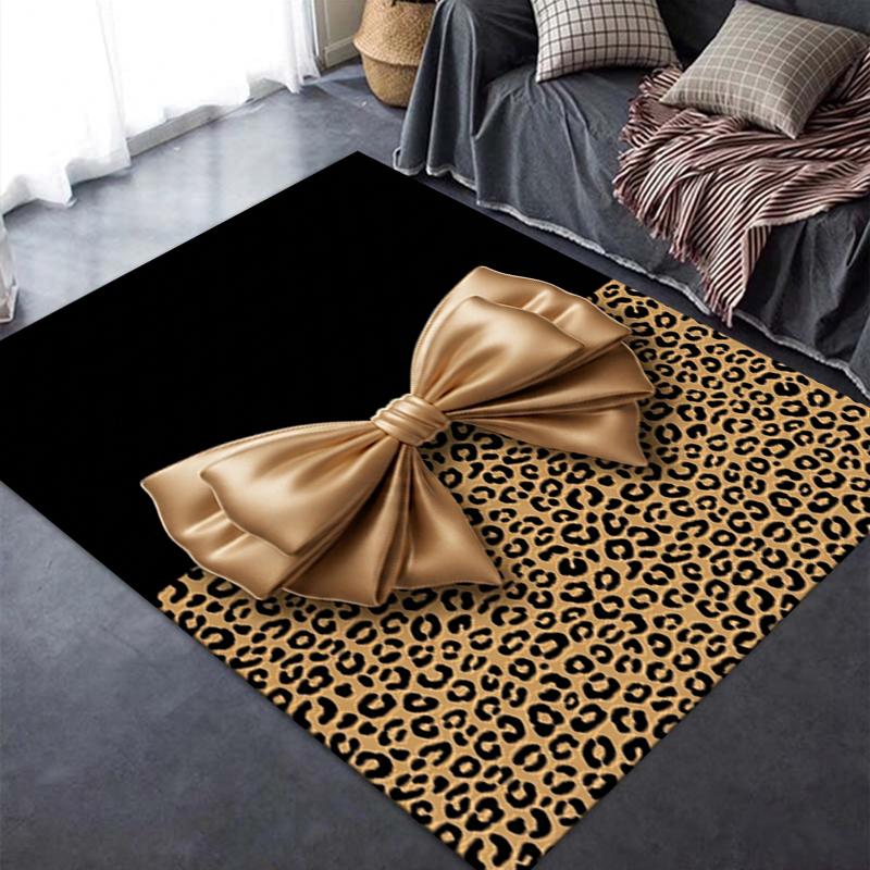 2025 Neuer Leopardenmuster Schleifen Teppich für Wohnzimmer Schlafzimmer Zuhause Sofadekoration, Kinderspiel Rutschfeste Bodenmatte91