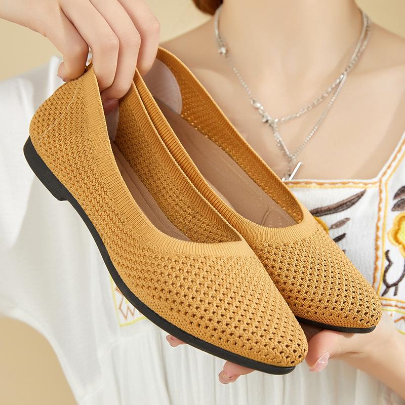 Women's Summer Pointed Toe Flat Shoes: Breathable, Casual, Hollow Out Cloth Design