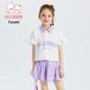 Fuluomi Girls' Color-block POLO Top & Skirt Set