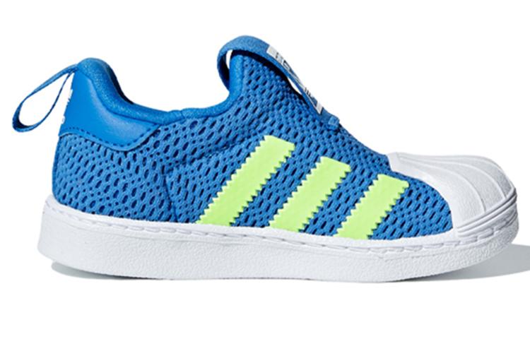 adidas Originals Superstar 360 I Нескользящие Низкие Кроссовки для Малышей Сине-Желто-Белые для Младенцев и Малышей CG6583