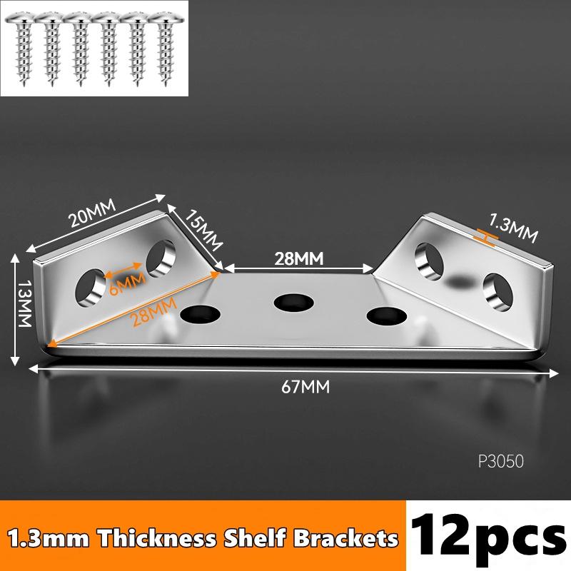 Universal Stainless Steel Furniture Corner Connector, Angle Corner Bracket with Screws for Shelves Wood Furniture Cabinets