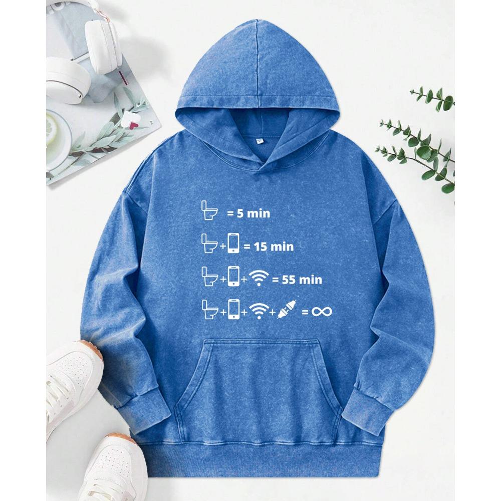 Lustige Zeit beim Spielen mit Handys Druck Damen Gewaschener Hoodie Weicher Mode-Pullover Herbstkleidung Baumwoll-Hoodies