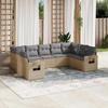 VidaXL Garden Lounge Set with Cushions 9 Pcs, Patio Sofas, Patio Furniture Set, Outdoor Furniture, Beige 3252936