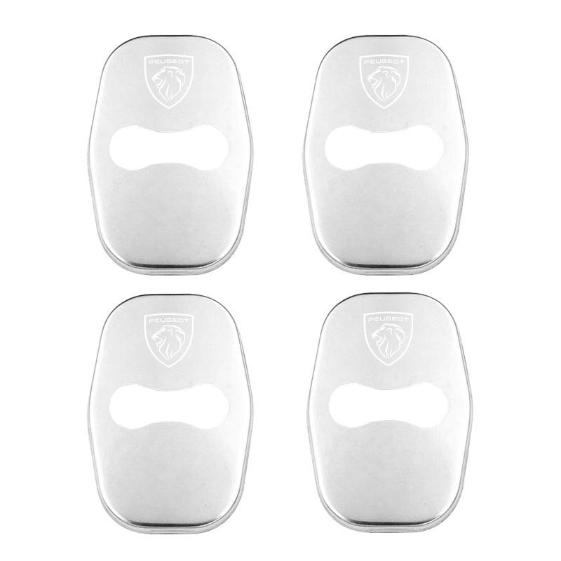 4Pcs Car Door Lock Cover Stainless Steel Protection Accessories For Peugeot 308 206 207 408 208 407 508 107 301 307 406 807 607