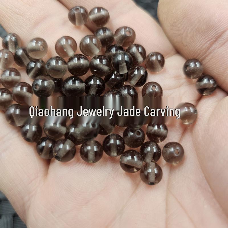 

Круглые Бусины из Камня Ледяного Обсидиана - Бусины из Нефрита Чайного Цвета для Изготовления Украшений своими Руками, Браслетов, Ожерелий и Аксессуаров. About 4mm