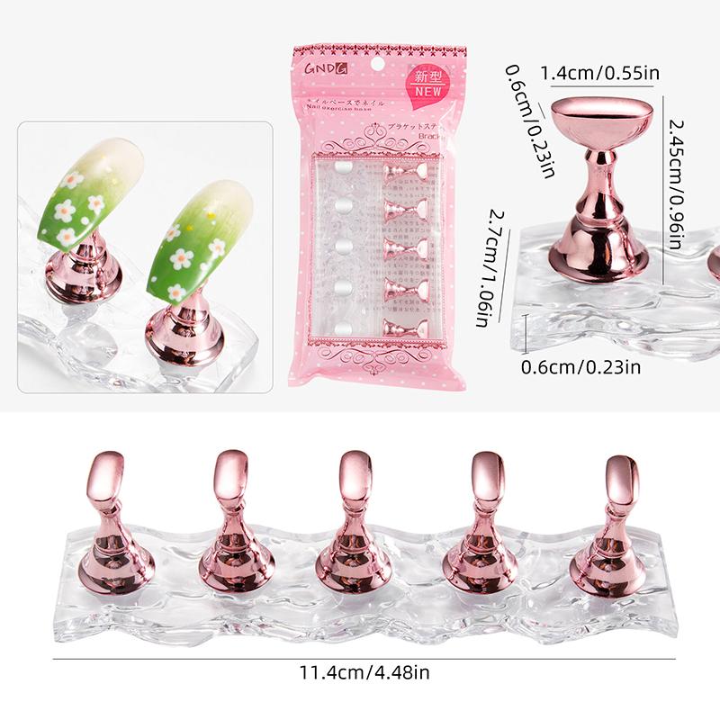 

1 Set Magnetic Nail Holder False Nail Tip Practice Stand Crystal Base Holder Nail Art Display For Art Salon DIY & Practice