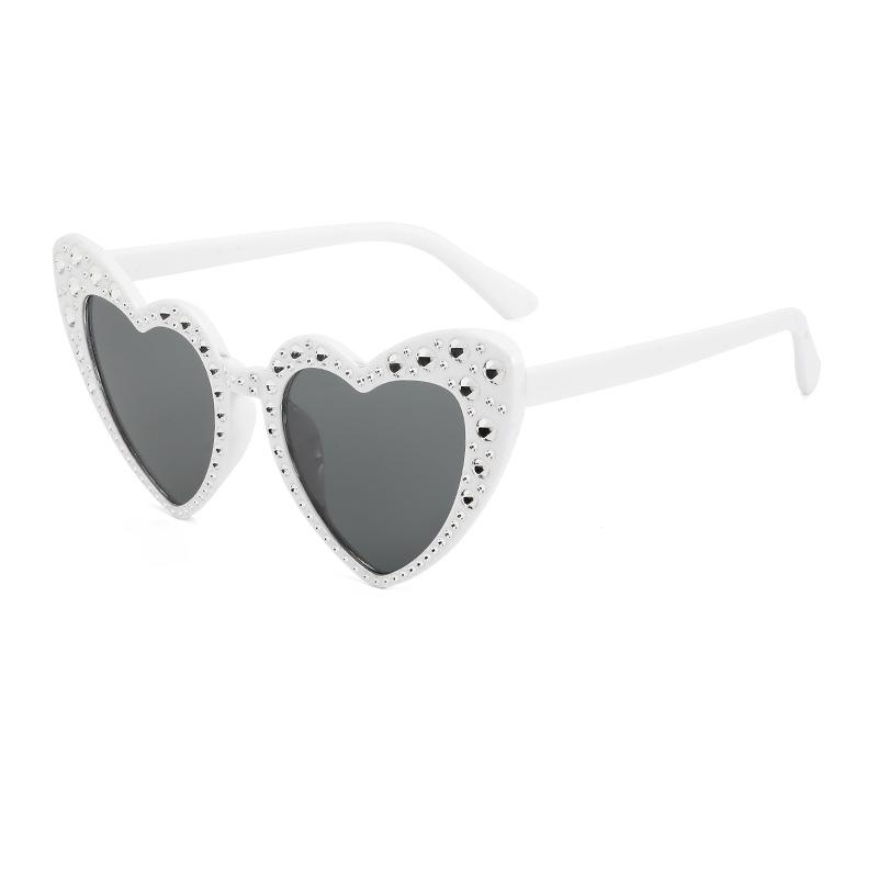Celebrity Heart-Shaped Rhinestone Party Sunglasses - Street Style Fashion Bling