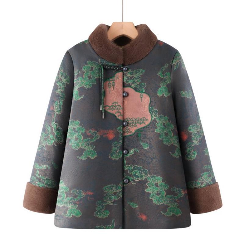 

Женская теплая зимняя куртка с бархатной подкладкой, новая зимняя куртка с хлопковой набивкой 5XL [recommended 150-80kg] зелёный