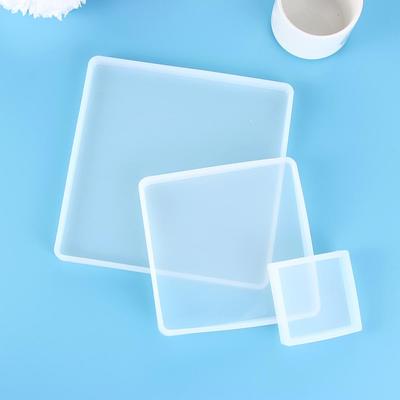 Silicone Fluid Arts Cup Mad Square Jewelry Making Mould Epoxy Resin Casting Molds Coaster Mold