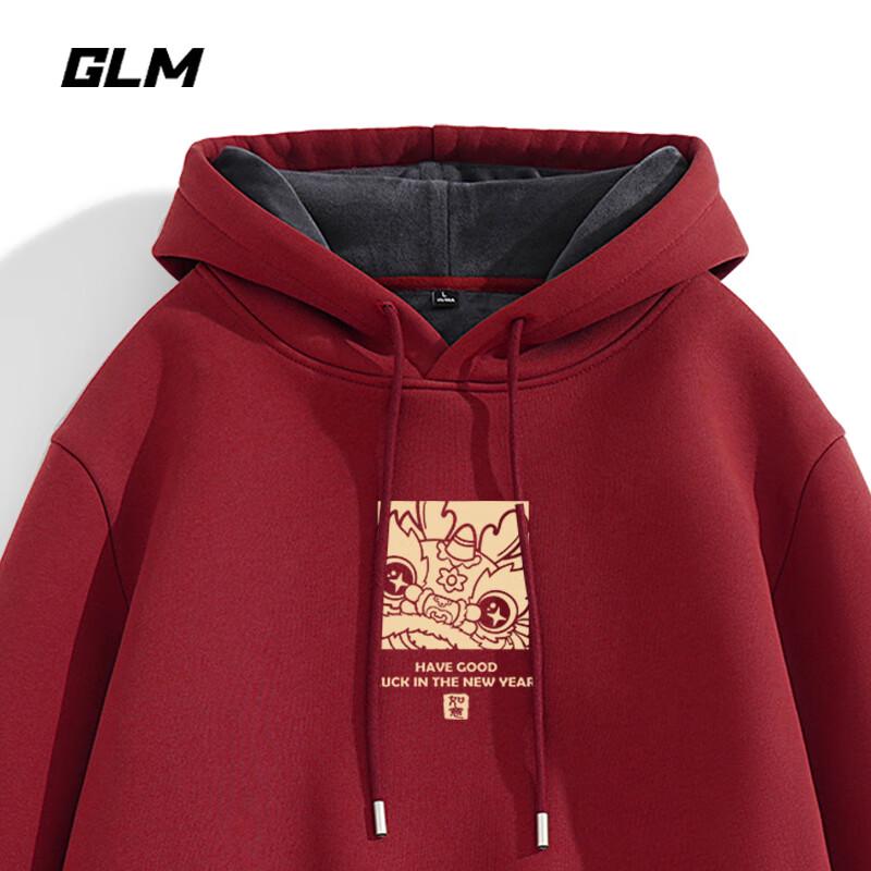 

GLM Men s Chinese National Trend Hooded Sweatshirt 3XL