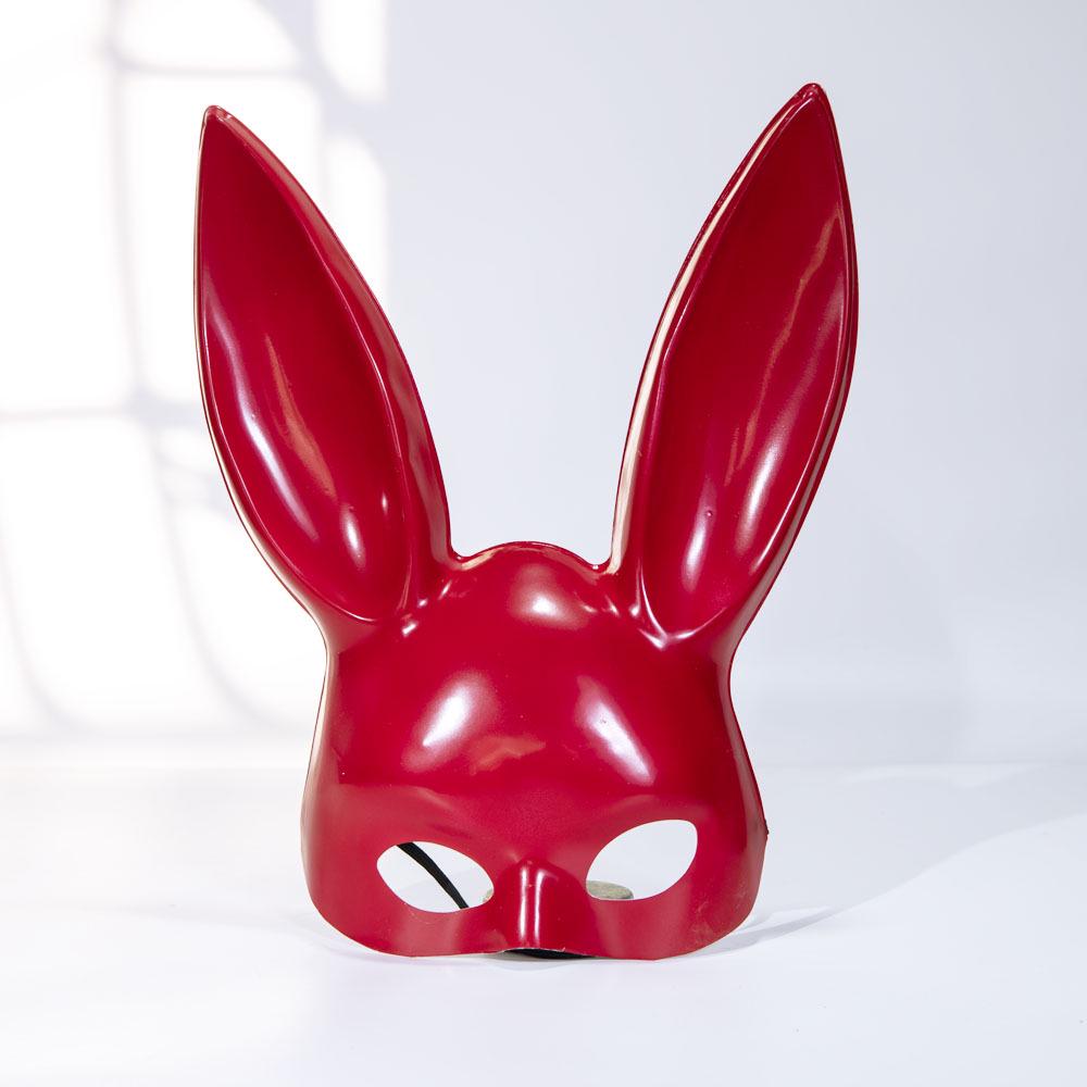 Hot-Selling Flexible Black PVC Rabbit Mask - One Size for Halloween