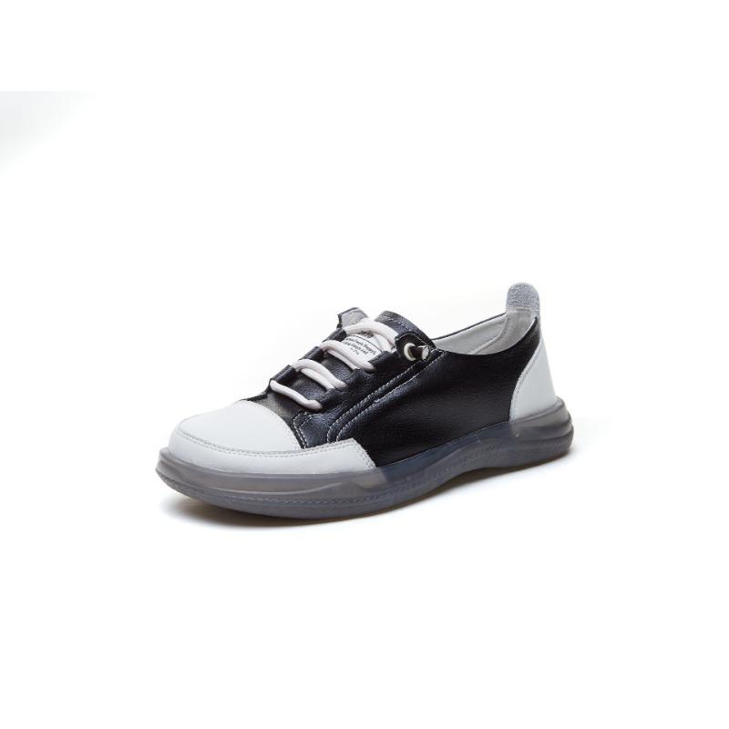 Women's Genuine Leather Flat Sneakers Plus Size 35-41 Autumn Vulcanized Shoes Women Casual Shoes Comfortable Flats