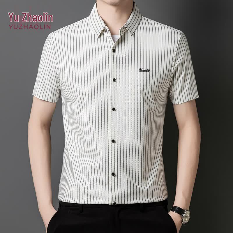 YUZHAOLIN Men s Short-Sleeve Business Shirt M