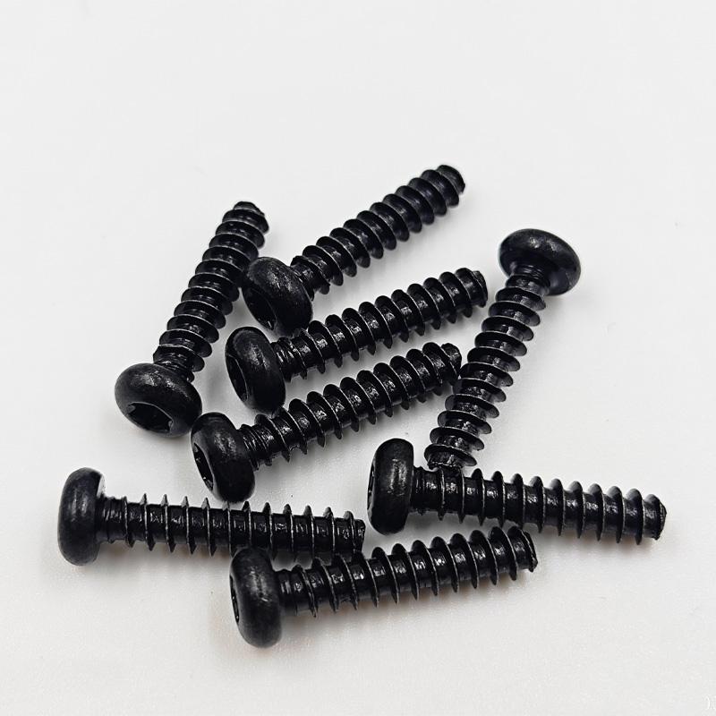 Black Zinc Plated M2 Pan Head Anti-Theft Hex Screws, Flat Tail, Self-Tapping