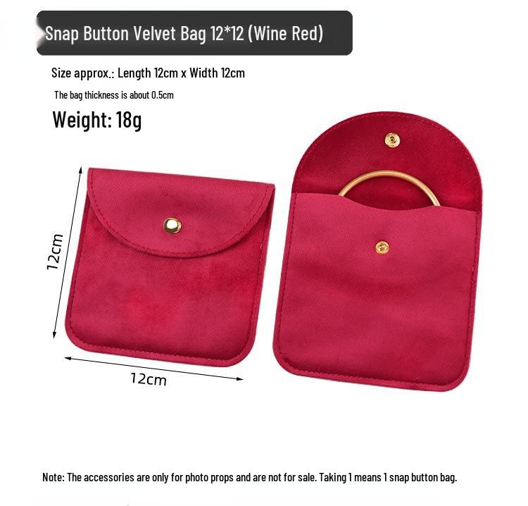 Samt Druckknopf Schmuckbeutel für Ringe & Halsketten - Mini Aufbewahrungsbeutel