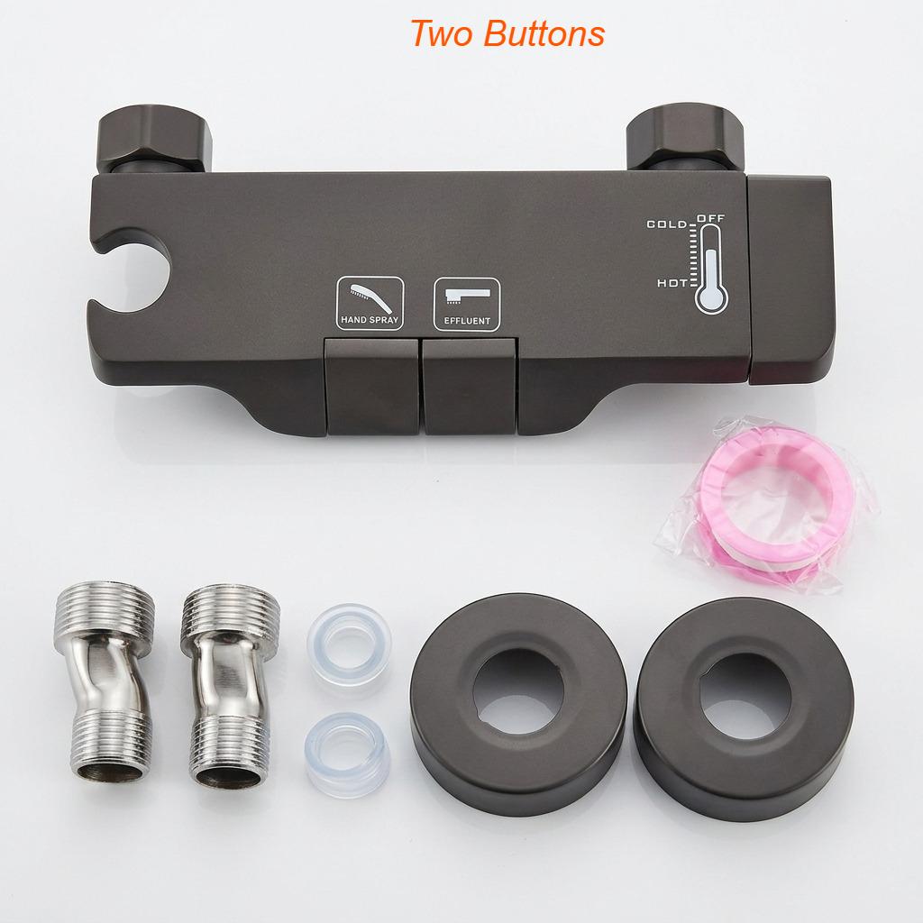 

2026 New Arrival Gray Power-Free Shower System Zinc Alloy Heavy Duty 2/3/4 Gear Piano Key Shower Faucet Main Body Only