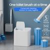 Disposable Toilet Brush Extended Handle Powerful Cleaning Wand Three-Layer Structure Bathroom Bathtub Toilet Cleaner