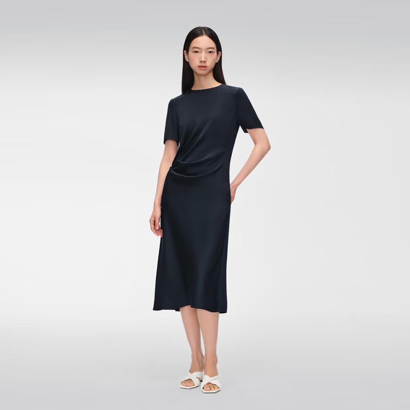 

OVVOVV Women s Mulberry Silk A-Line Short Sleeve Dress S