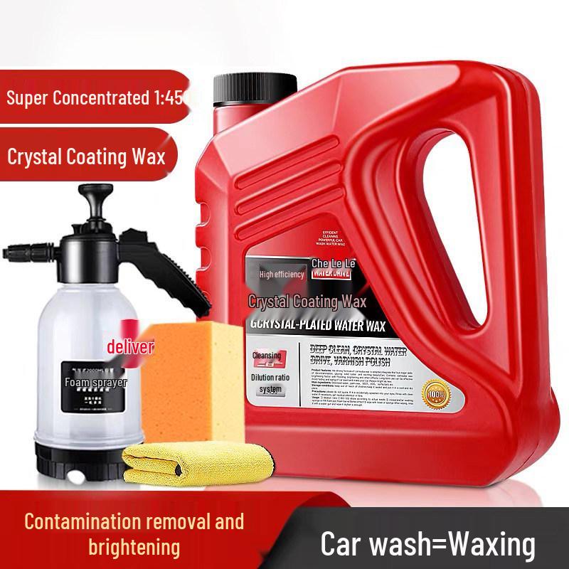 Crystal Car Wax: High-Foam Water Wax for White & Black Cars, Powerful Stain Remover, Damage-Free Shine