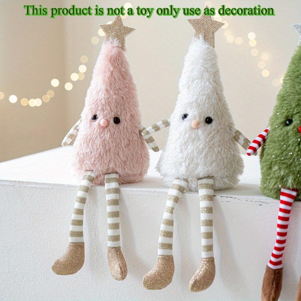 1pc Cute Plush Christmas Tree Doll Pendant,Available In Pink,White,Green Colors, Suitable for Home,Party Doll Scene Decoration, Christmas Decorations