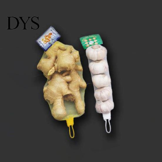 Hanging Bag 100Pcs Mesh Bags Convenient Reusable PE Breathable Garlic Storage Ginger Packing Net Sacks Plastic Buckles for Market
