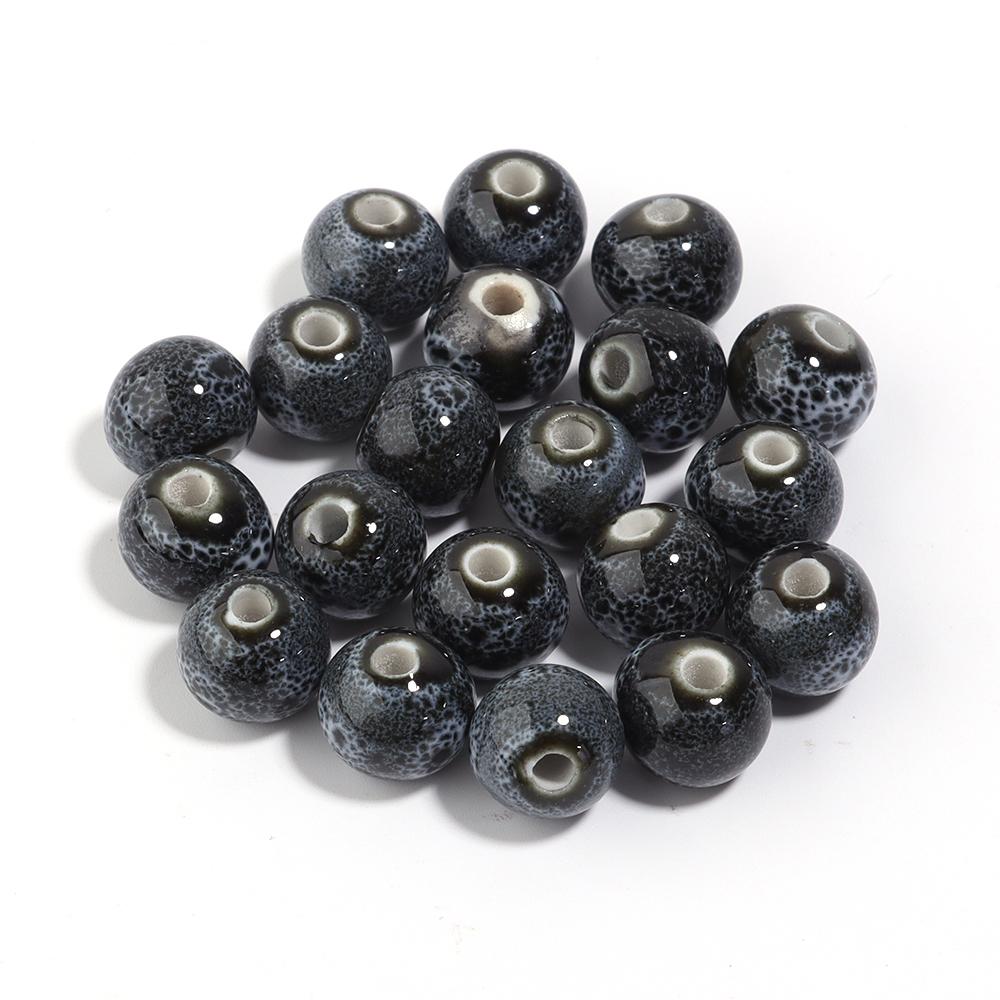 20pcs 10mm Round Ceramic Beads Colorful Spotted Porcelain Loose Spacer Bead For DIY Jewelry Making Necklace Bracelet Accessories