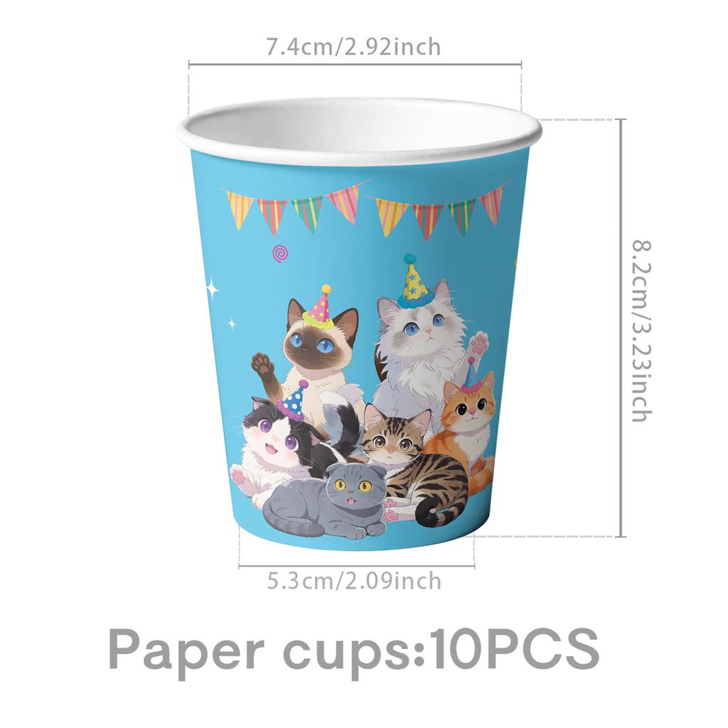 Pet Cat Theme Birthday Party Favors Plates Cup Napkin Banner Cake Topper For Kids Gift Baby Shower Photo Props Party Supplies
