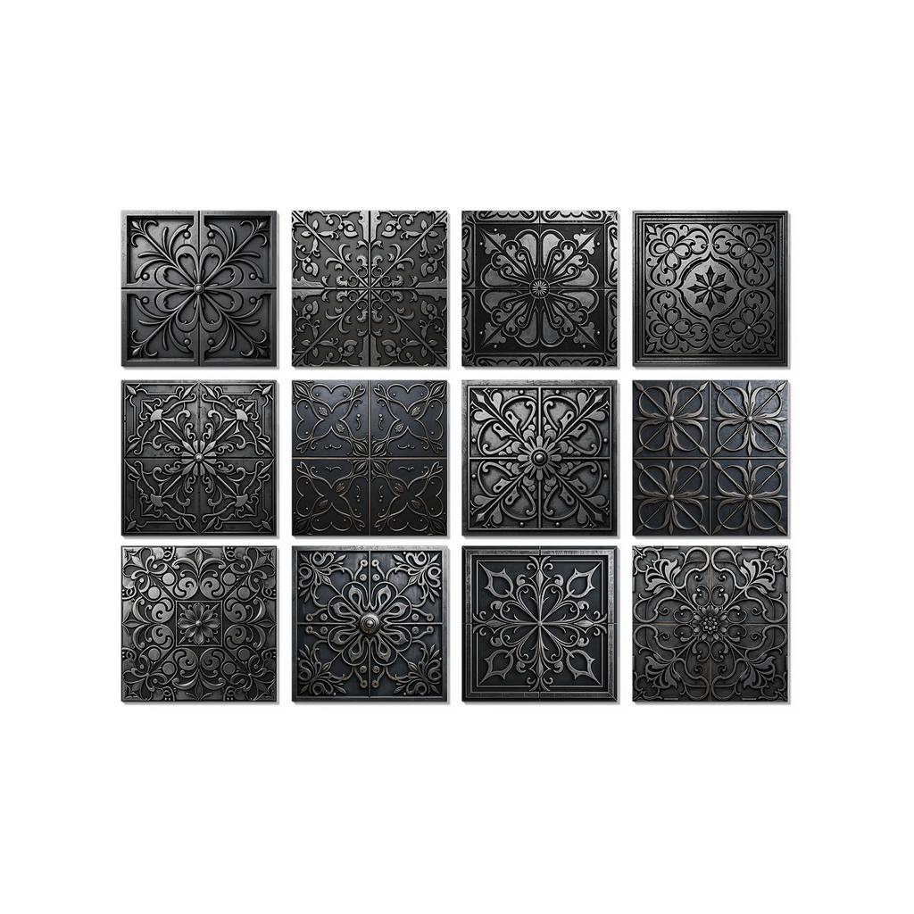 PET Foam Thickened Self-adhesive Wall Sticker, Waterproof and Anti-fouling European Mandala Wallpaper Tile Sticker for Kitchen and Bedroom