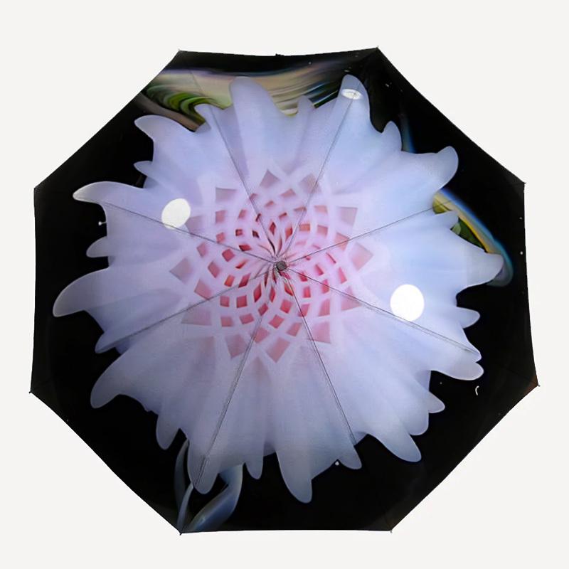 

1pc Spiral Flower Pattern Automatic Open/Close Umbrella, Compact Travel Umbrella, 8-Rib Sturdy Frame - Ideal Gift for Friends yy251118028