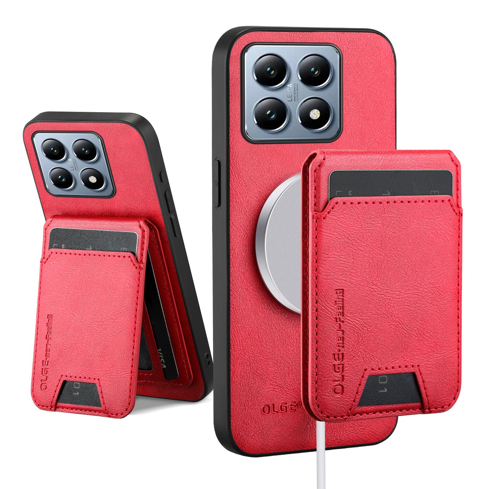 

Wallet Card Holder Case for Xiaomi Mi 14T 13T 12T 11T Pro Magnetic Cover Leather for Mag-safe Stand Shell Soft Back Phone Fundas for Xiaomi 14T Pro красный
