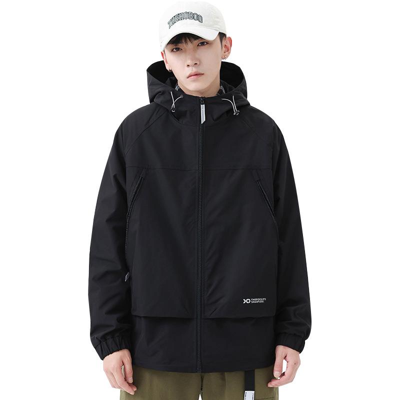 Черная куртка мужская свободная большого размера американская ретро-куртка — фото 6