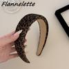 Fascia di velluto con stampa leopardata larga 4 cm con imbottitura in spugna per accessori cerchietti per capelli casual da donna e signora