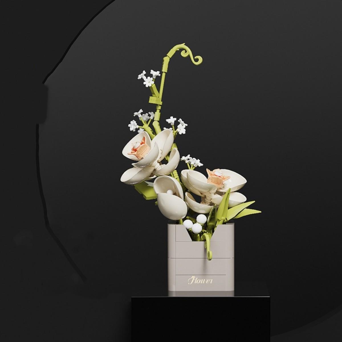 

Розы Орхидеи в китайском стиле, серия «Вечный цветок», сборка мини-частиц, строительные блоки, украшение, модель, игрушки, подарки на день рождения