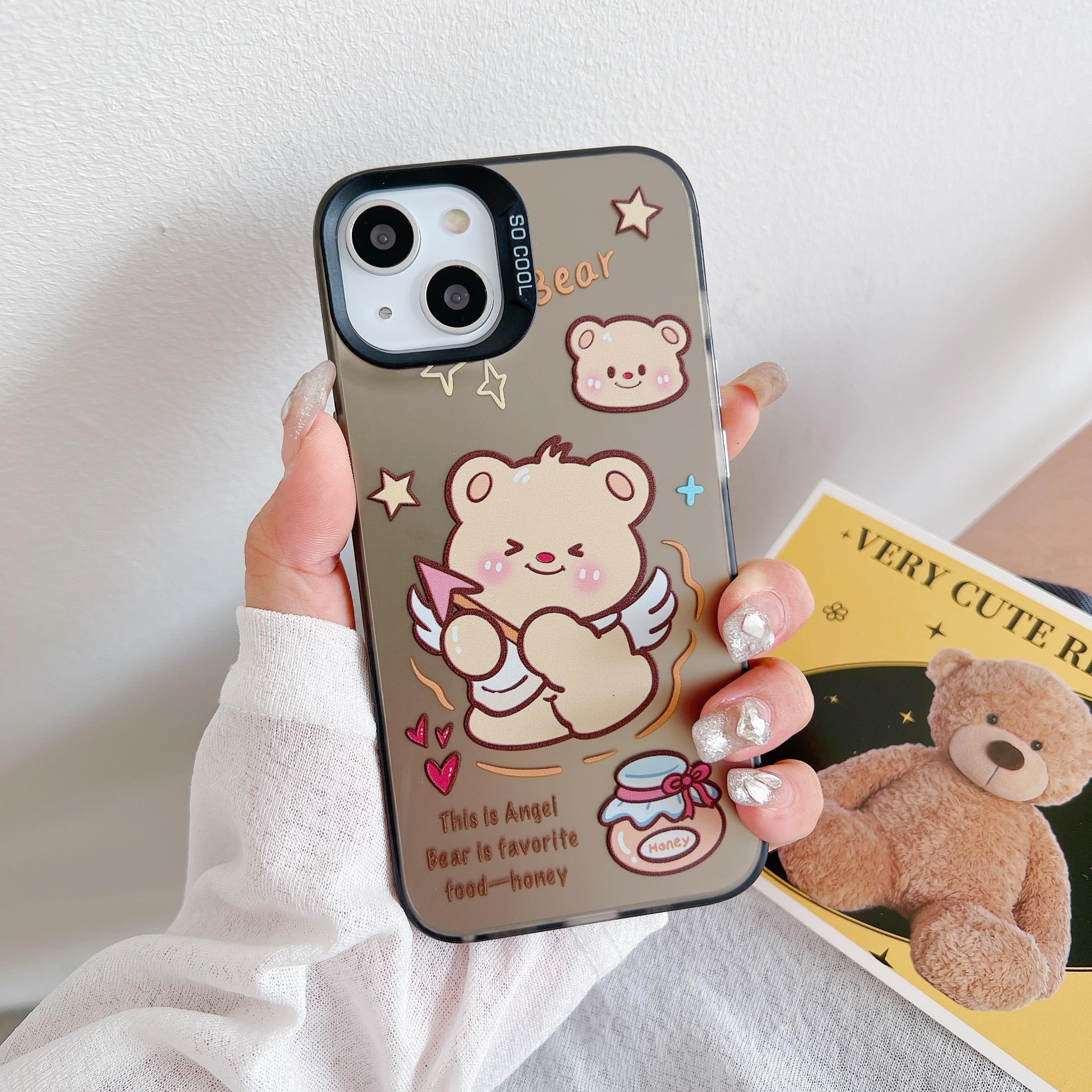 

Силиконовый чехол с изображением медведя-купидона для Xiaomi Redmi Note 12 11 Samsung A54 A24 A14 Oppo A78 A58 A38 Tecno Spark 10 30C Funda Painted Cover Soft TPU Bumper Realme C33