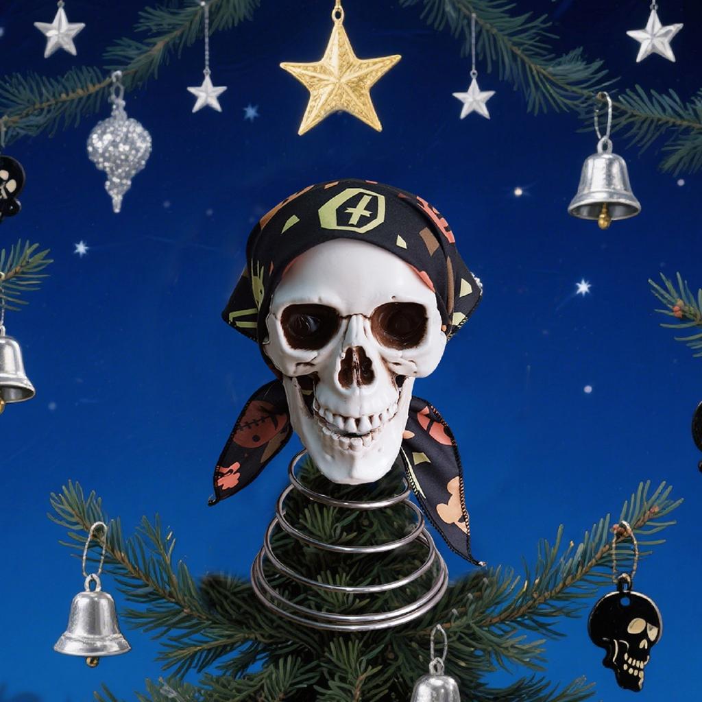 Gothic Spring Skulls Tree Top Decoration With Halloween Party Decoration And Festive Desktop Decoration