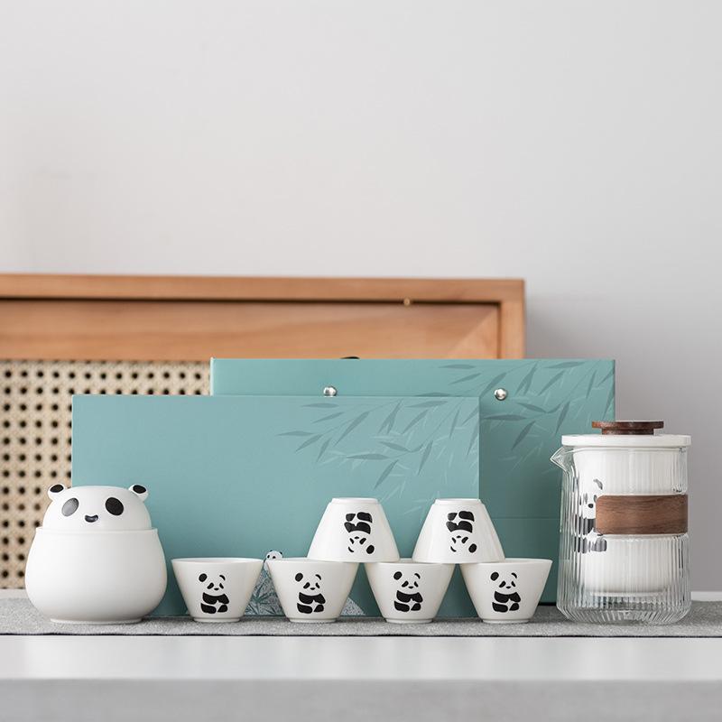 Panda Kung Fu Tea Set Teacup Set Portable Travel Tea Set Tea Pot Kuaike Tea Cup High-end Business Gifts