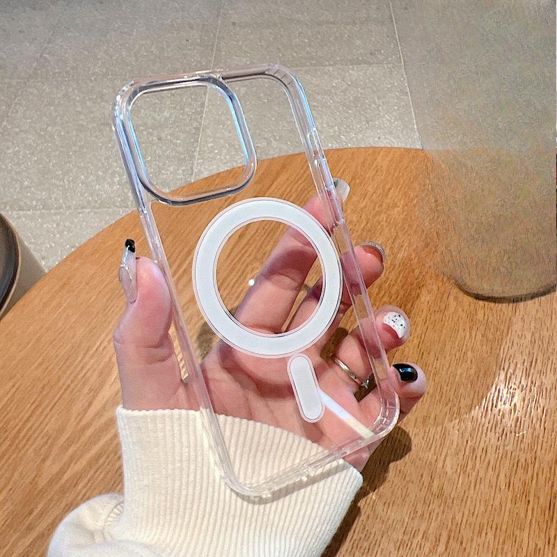 

Applicable To IPhone16pm Apple 15 Transparent Acrylic 13 Wireless Charging 14 Protective Case Plus Apple 16Plus