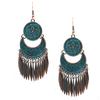 SCIONE Fashionable Flower Earrings Ladies Metallic Tassel Pendant Earrings Charm Earrings